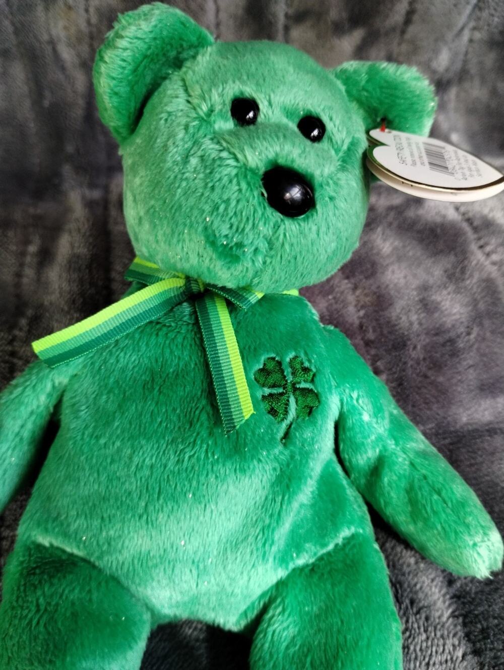 Ty Beanie Baby Dublin Irish Bear Plush Green Shamrock 8.5" Tags
